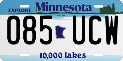 MN license plate 085UCW