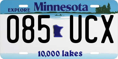 MN license plate 085UCX