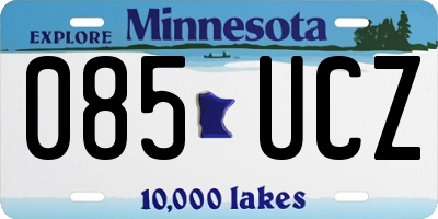 MN license plate 085UCZ