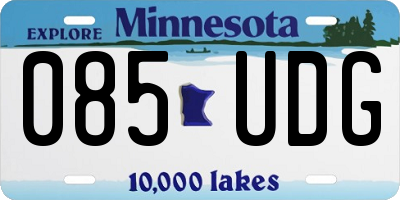 MN license plate 085UDG