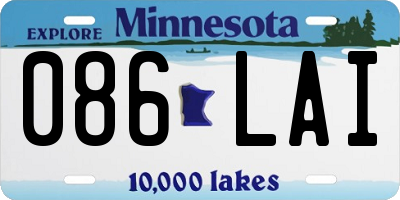 MN license plate 086LAI