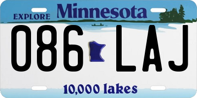 MN license plate 086LAJ