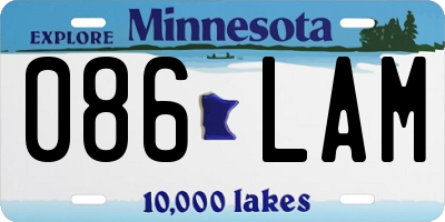 MN license plate 086LAM