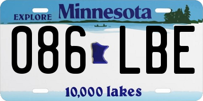 MN license plate 086LBE
