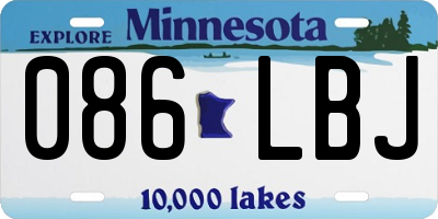 MN license plate 086LBJ