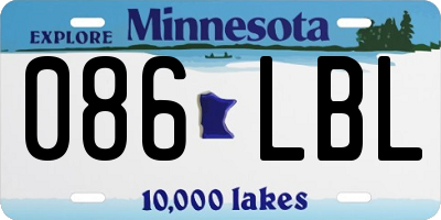 MN license plate 086LBL