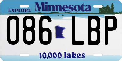 MN license plate 086LBP