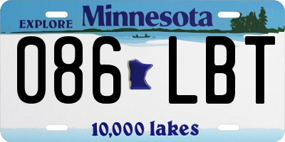 MN license plate 086LBT