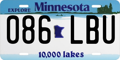 MN license plate 086LBU