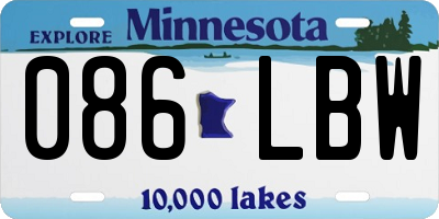 MN license plate 086LBW