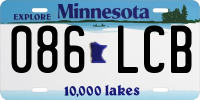 MN license plate 086LCB