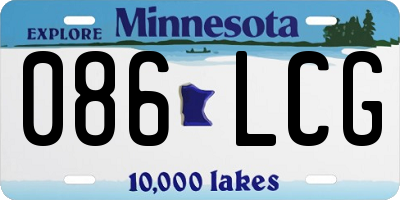 MN license plate 086LCG