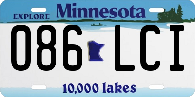 MN license plate 086LCI