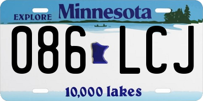 MN license plate 086LCJ