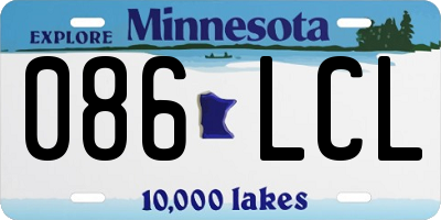 MN license plate 086LCL