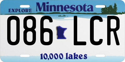 MN license plate 086LCR