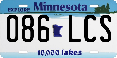 MN license plate 086LCS