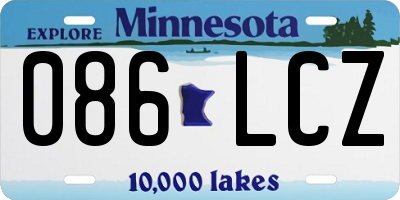 MN license plate 086LCZ