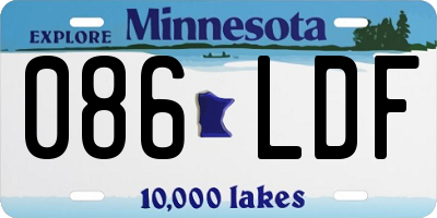 MN license plate 086LDF