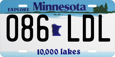 MN license plate 086LDL