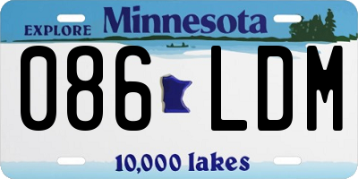 MN license plate 086LDM