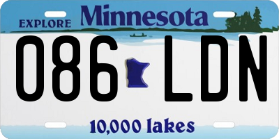 MN license plate 086LDN