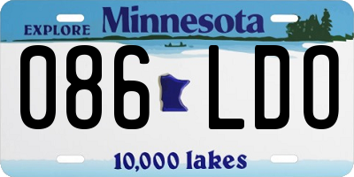 MN license plate 086LDO