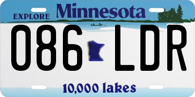 MN license plate 086LDR