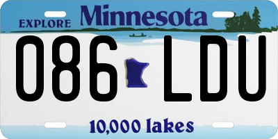MN license plate 086LDU