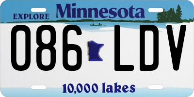 MN license plate 086LDV