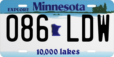 MN license plate 086LDW