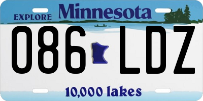 MN license plate 086LDZ
