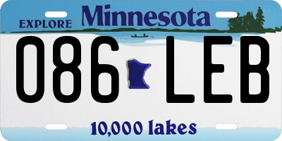 MN license plate 086LEB