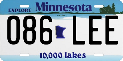 MN license plate 086LEE