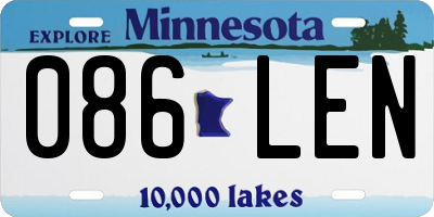 MN license plate 086LEN