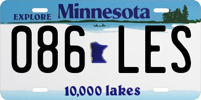 MN license plate 086LES