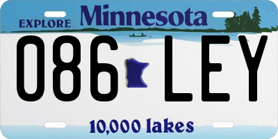 MN license plate 086LEY