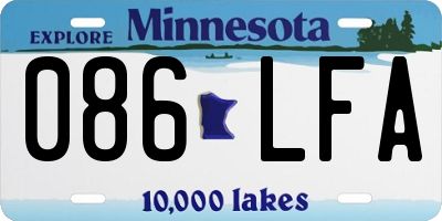 MN license plate 086LFA