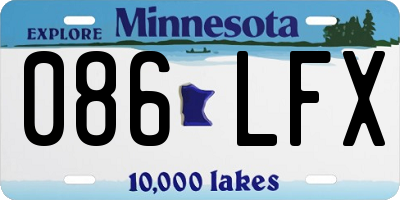 MN license plate 086LFX