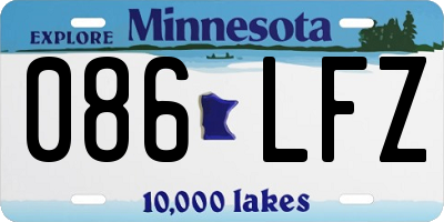 MN license plate 086LFZ