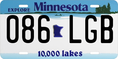 MN license plate 086LGB