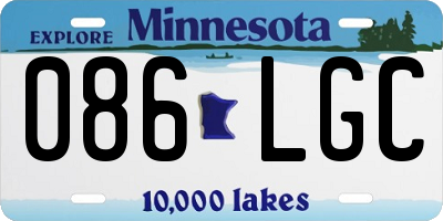 MN license plate 086LGC