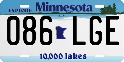MN license plate 086LGE