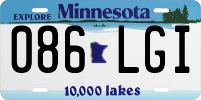 MN license plate 086LGI