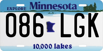 MN license plate 086LGK