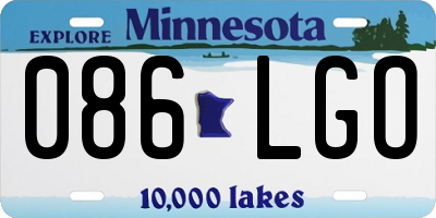 MN license plate 086LGO