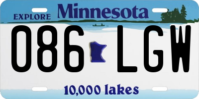 MN license plate 086LGW