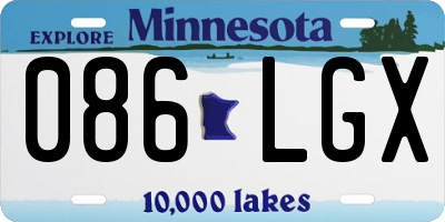 MN license plate 086LGX