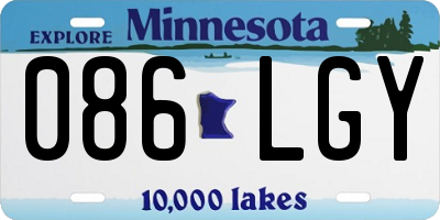 MN license plate 086LGY