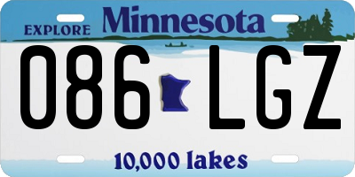 MN license plate 086LGZ